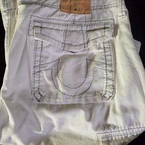 True religion cargo shorts white